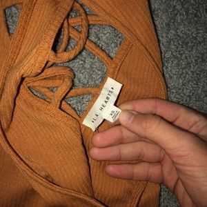 Pacsun LA hearts orange crop top